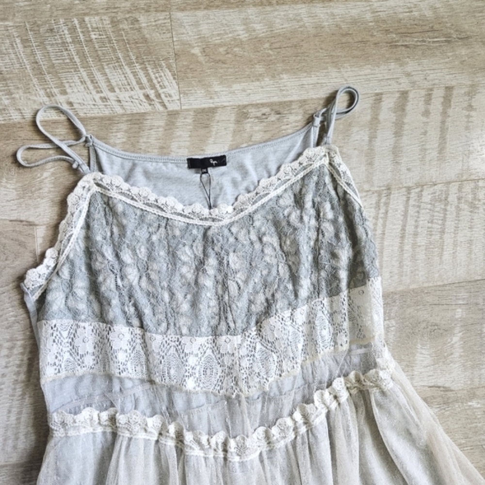 NWT Archer+Arrow Lace Overlay Midi Dress - Picture 5 of 16